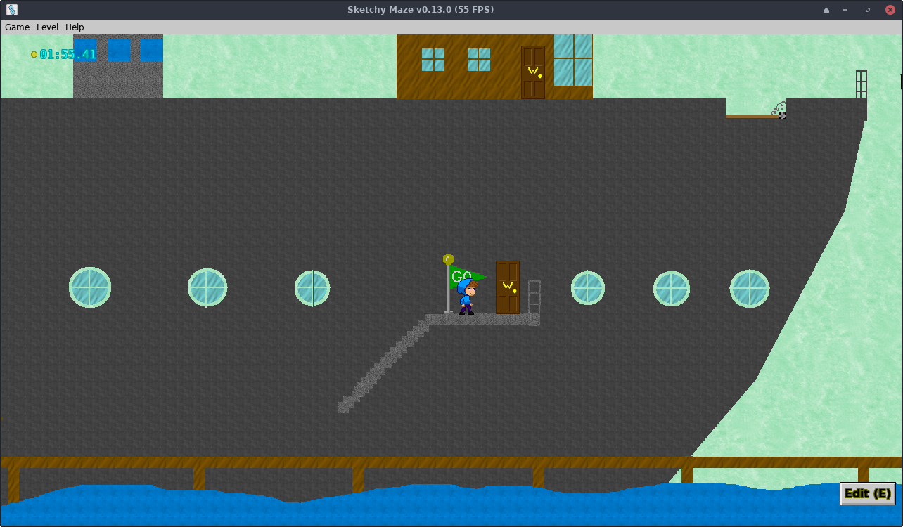 Screenshot of the start to the Jungle level (v0.13.0)